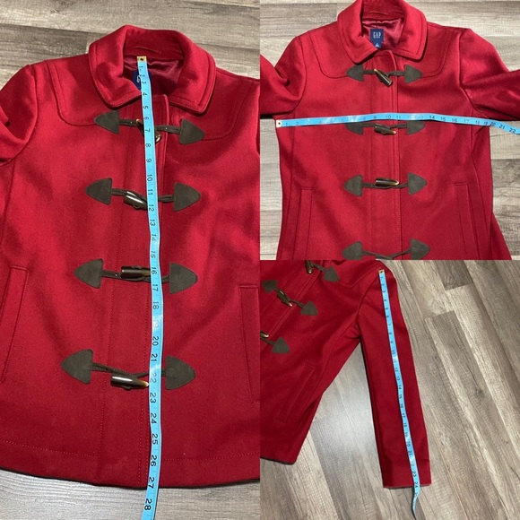 Gap Red Toggle Button Pea Coat - Picture 13 of 15